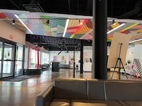 The lobby which included table tennis and pool tables