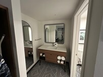 The power room area with a very nice shower and toilet room to the right.