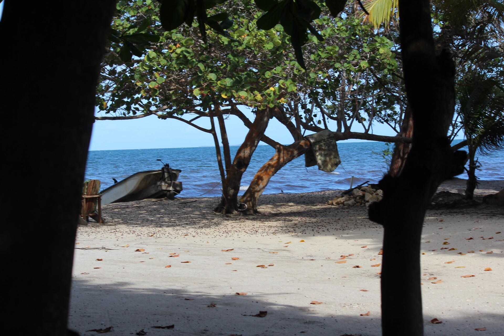Looking from the house to the ocean. Boat included!