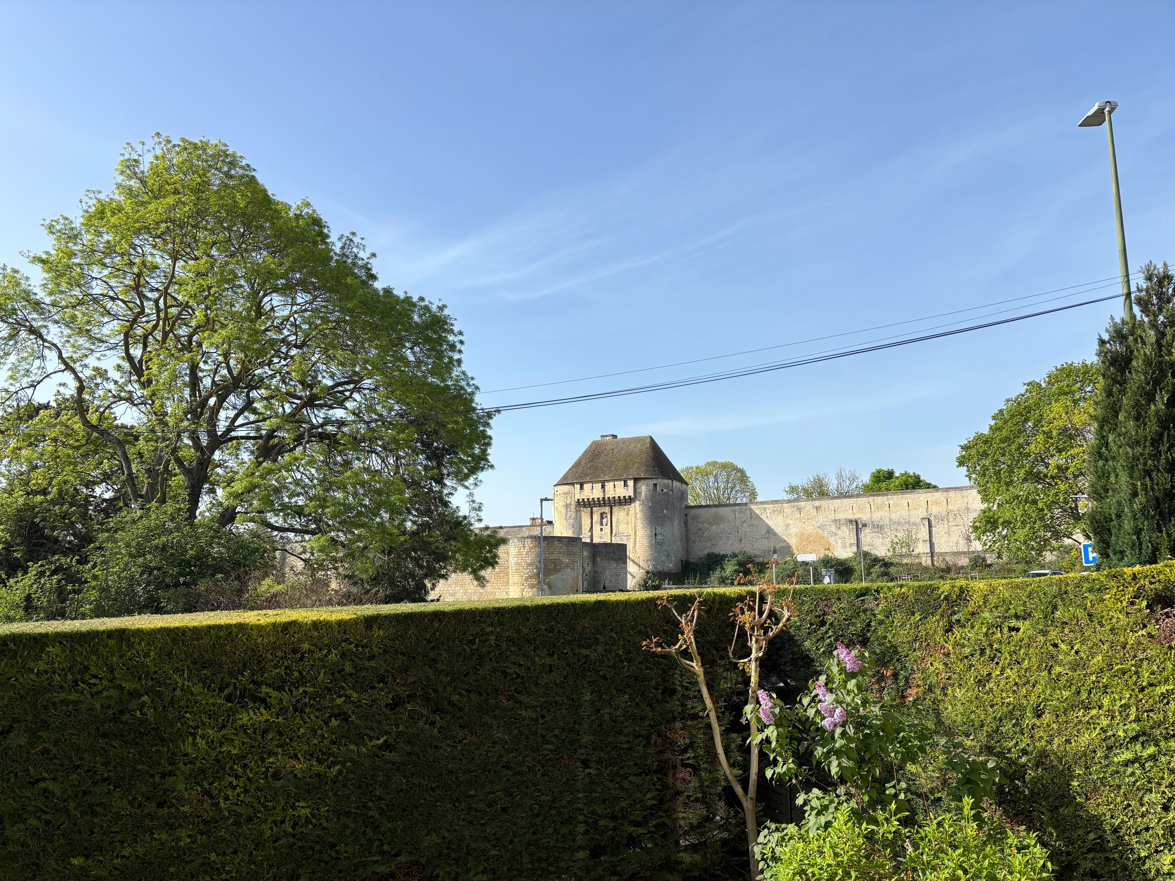 View of Chateau Caen through the living room window. 100m away
