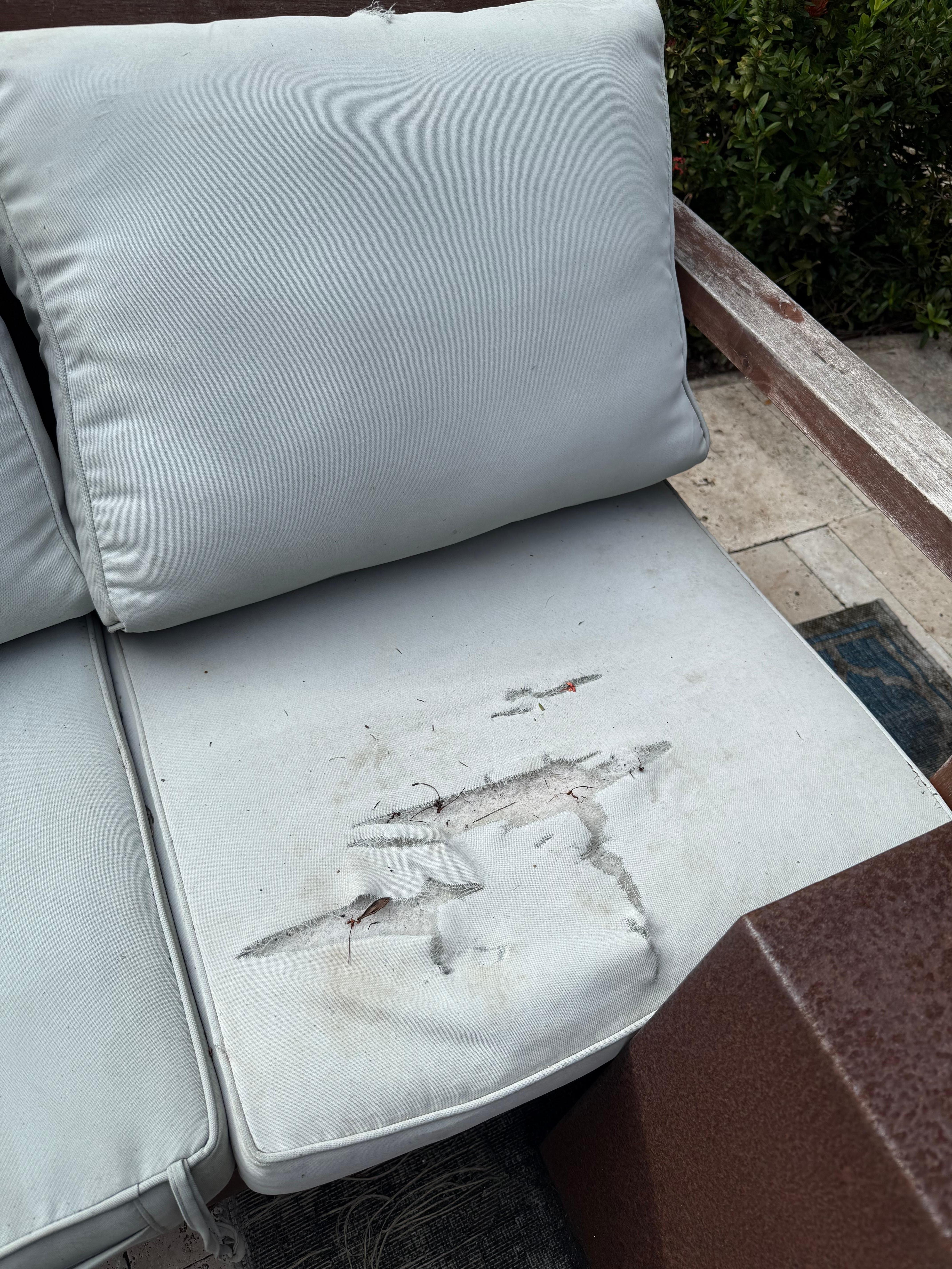 Broken yard furniture 