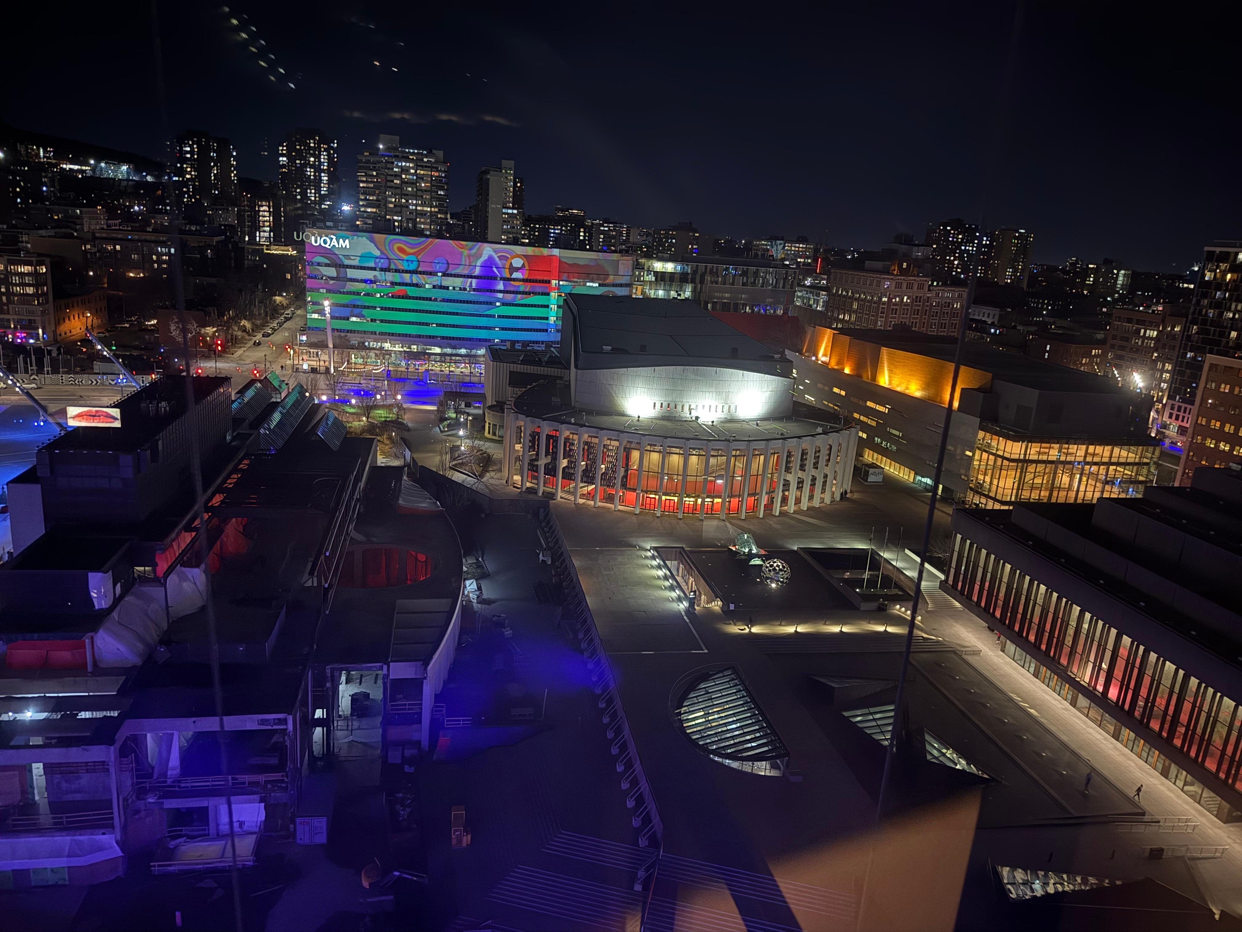 View onto Place des Arts from my 17th floor window