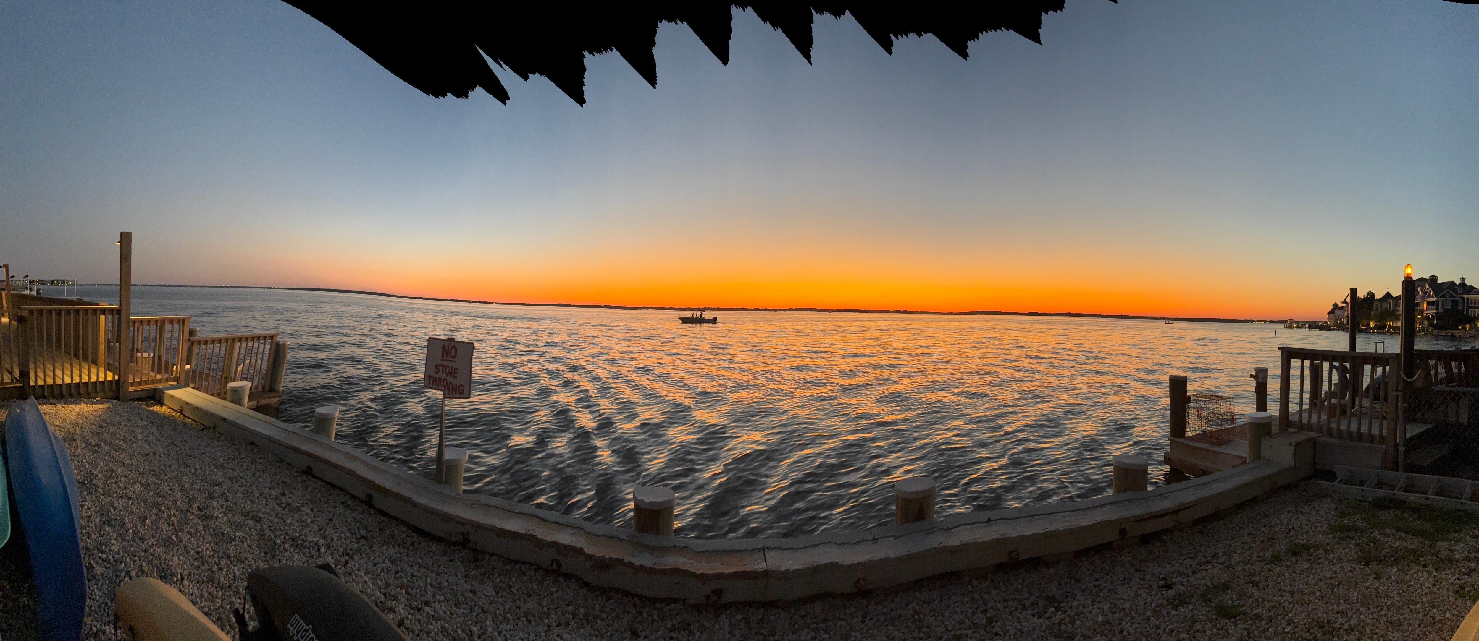 Across the street on the bay.