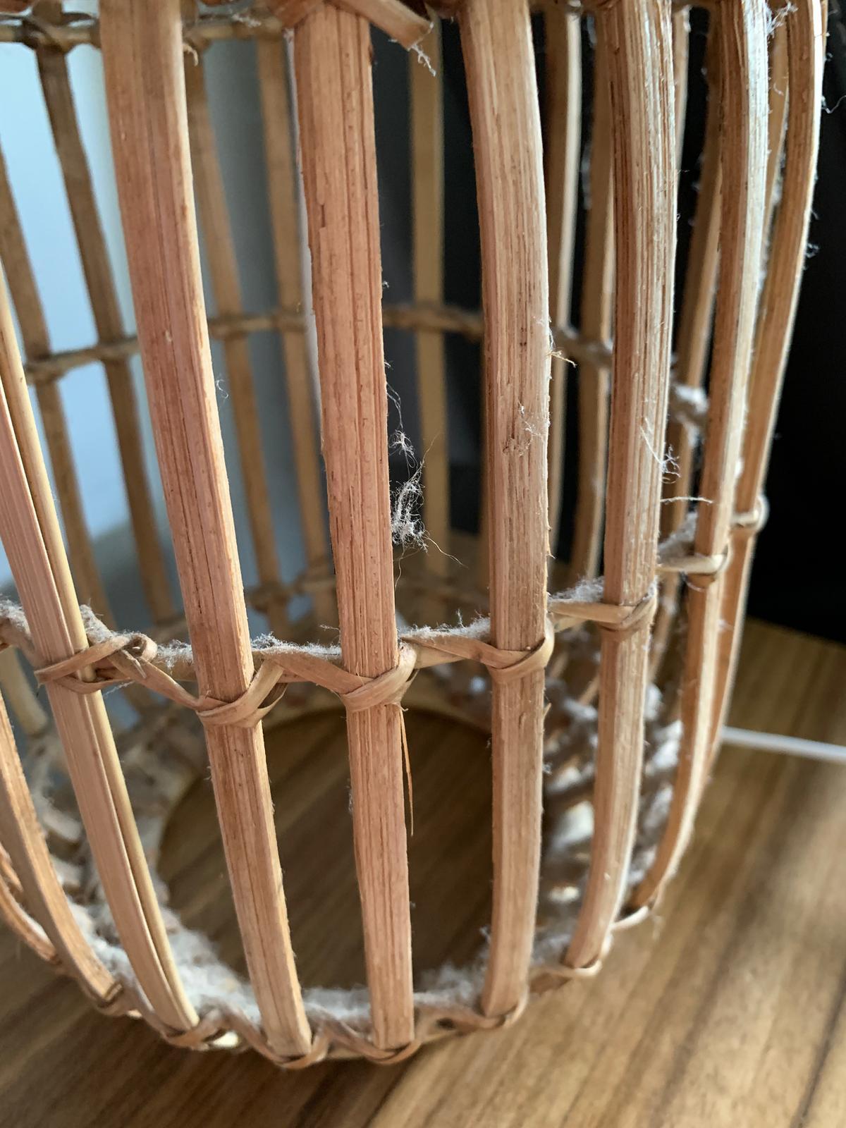 thick dust on living room lamp