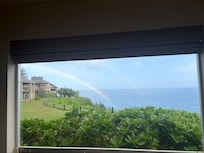 View of a rainbow from the breakfast nook.