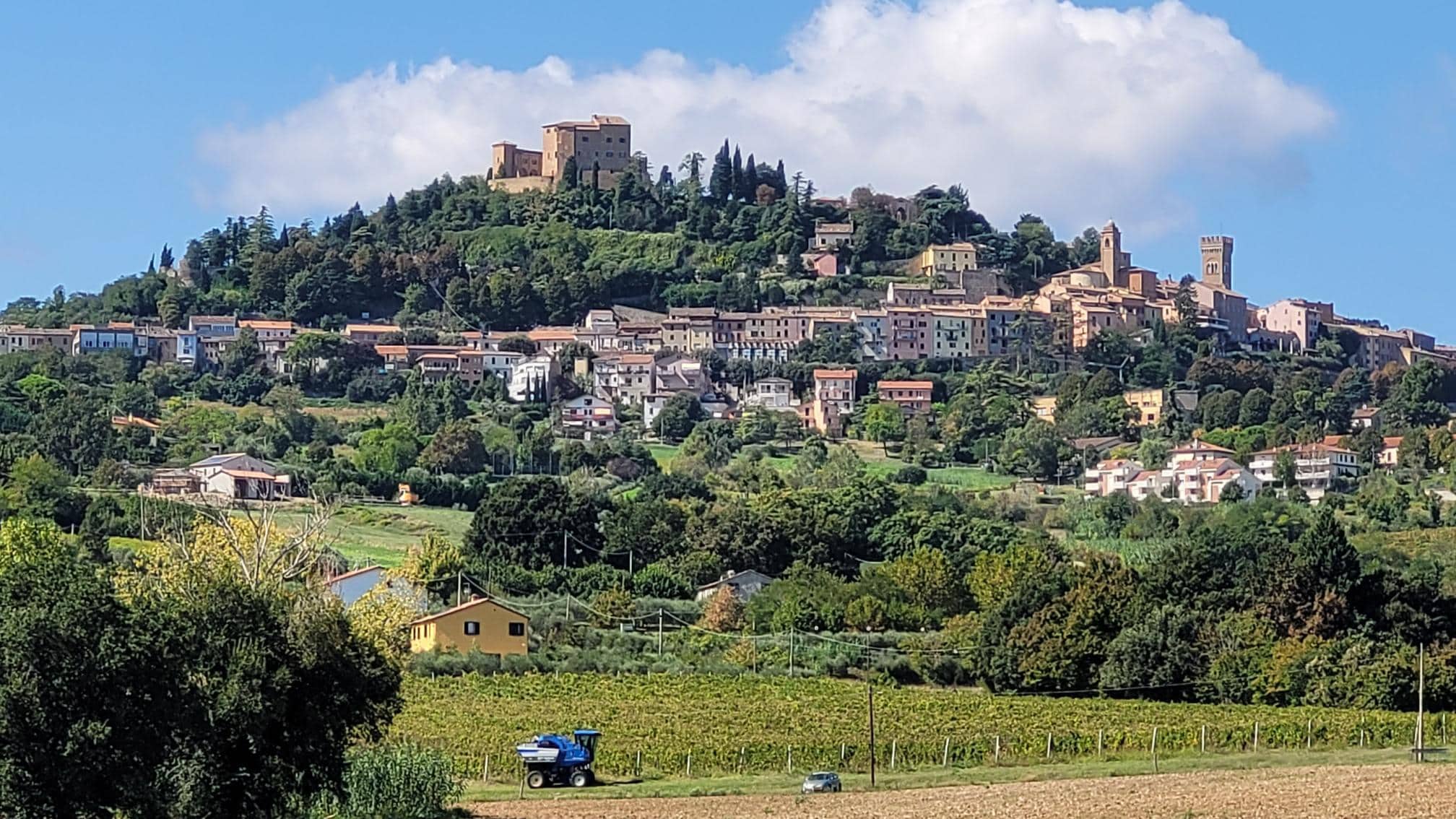 The nearby village of Bertinoro.