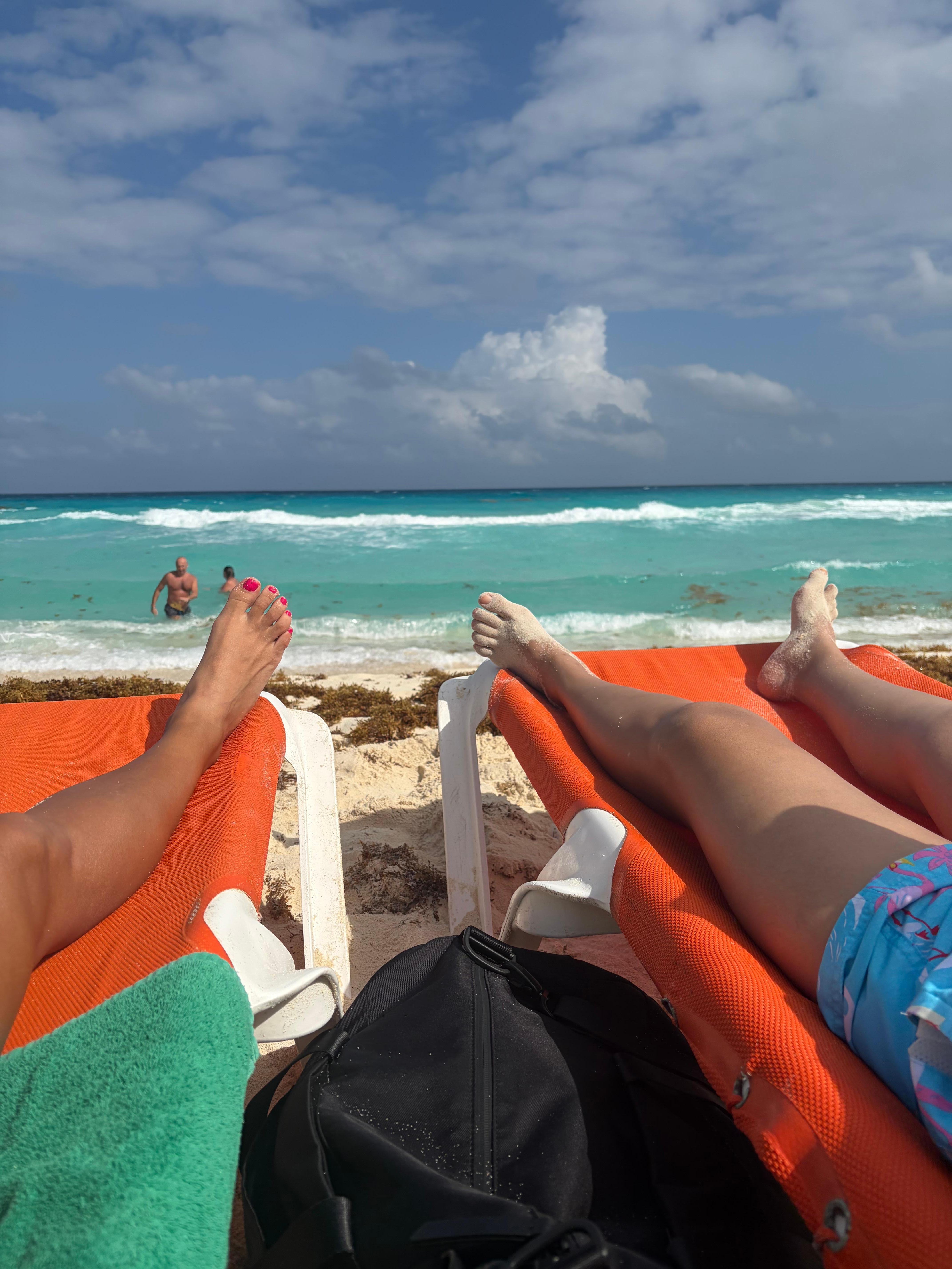 Beach view, chairs included.