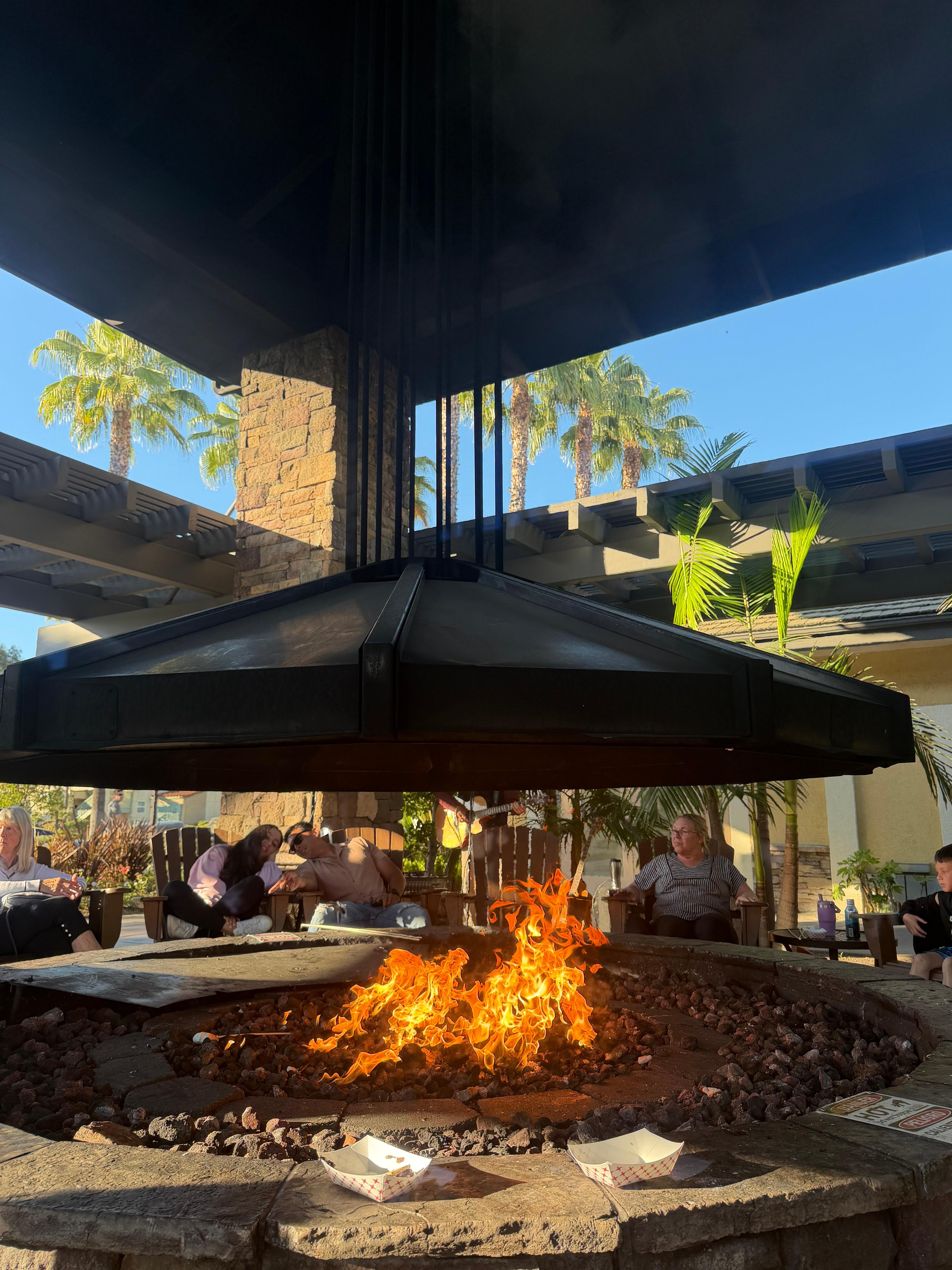 Fireplace by the pool