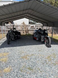 The carport was a bonus to park our bikes under at night.