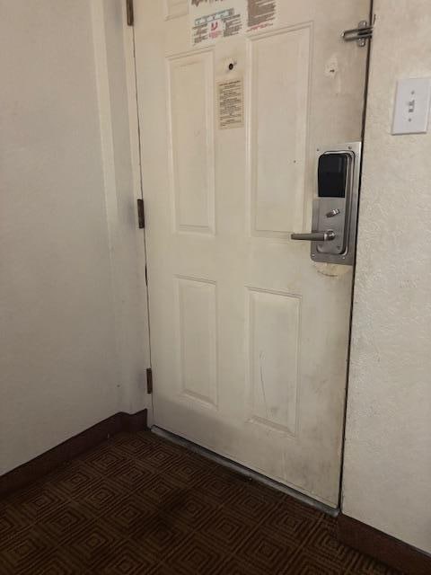 Room is dirty and unclean. Look at the door