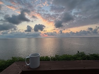 Morning coffee on the deck