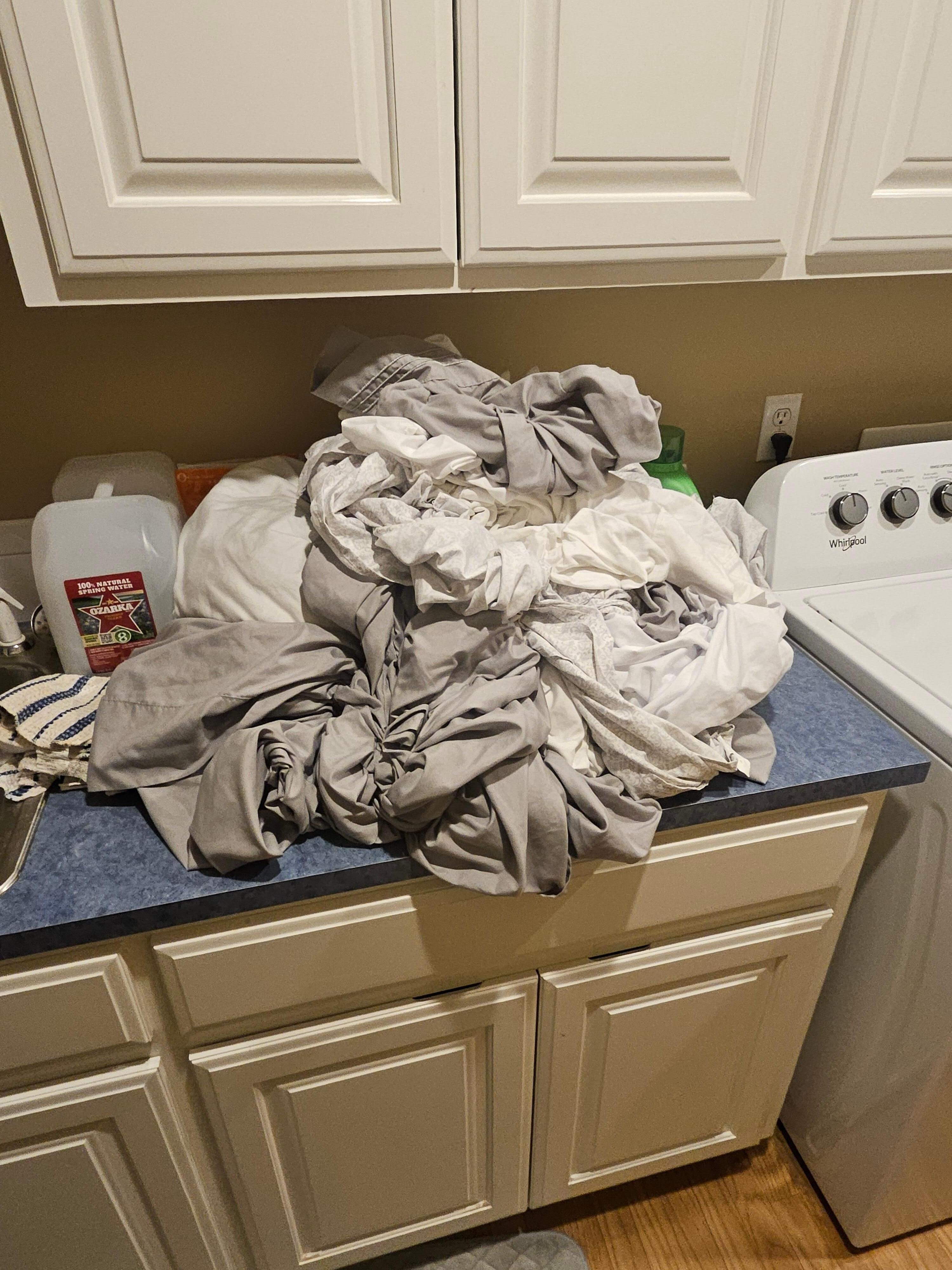 Semi wet smelly sheets found in dryer