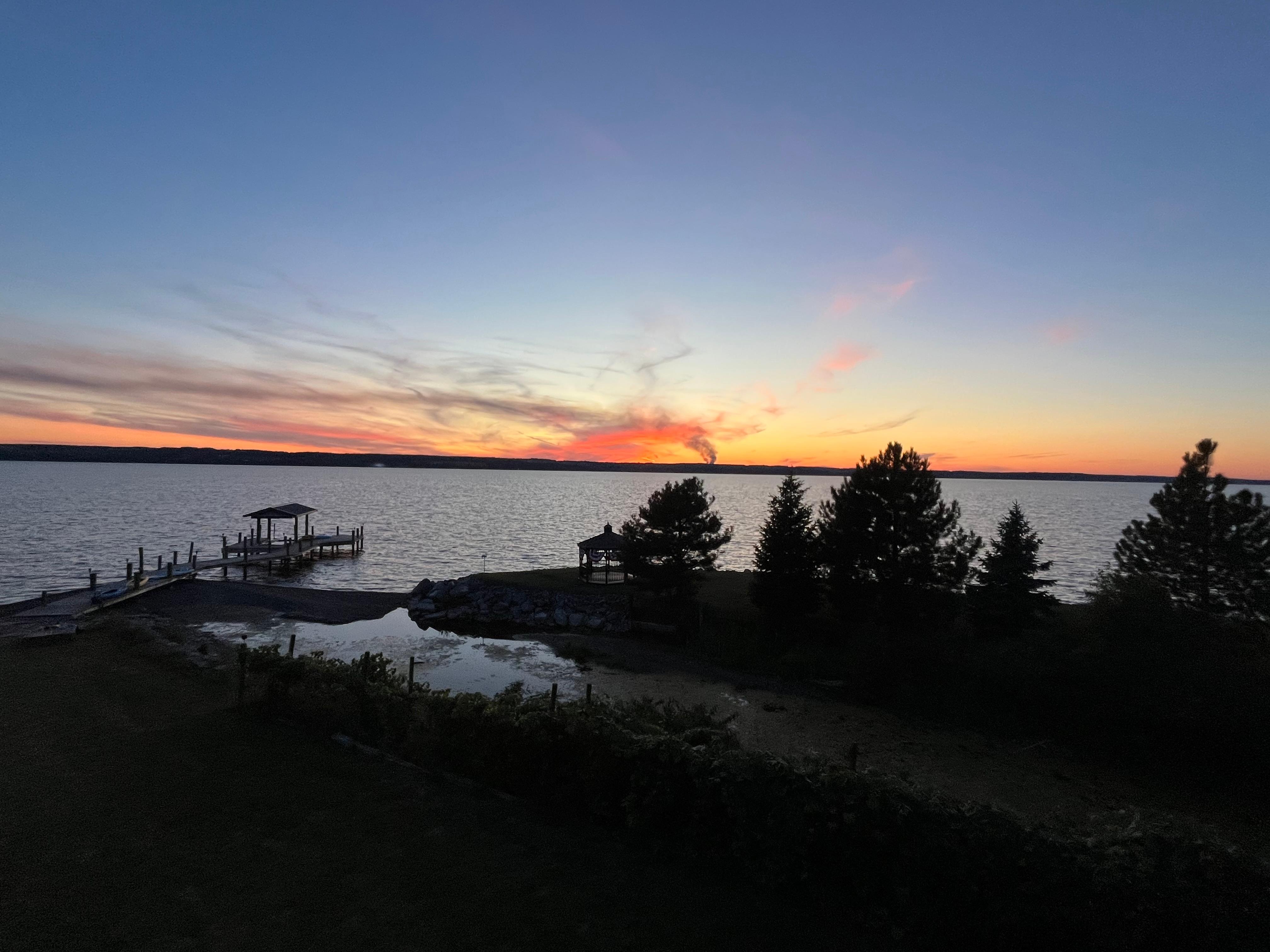 Sunset view from the lake house.
