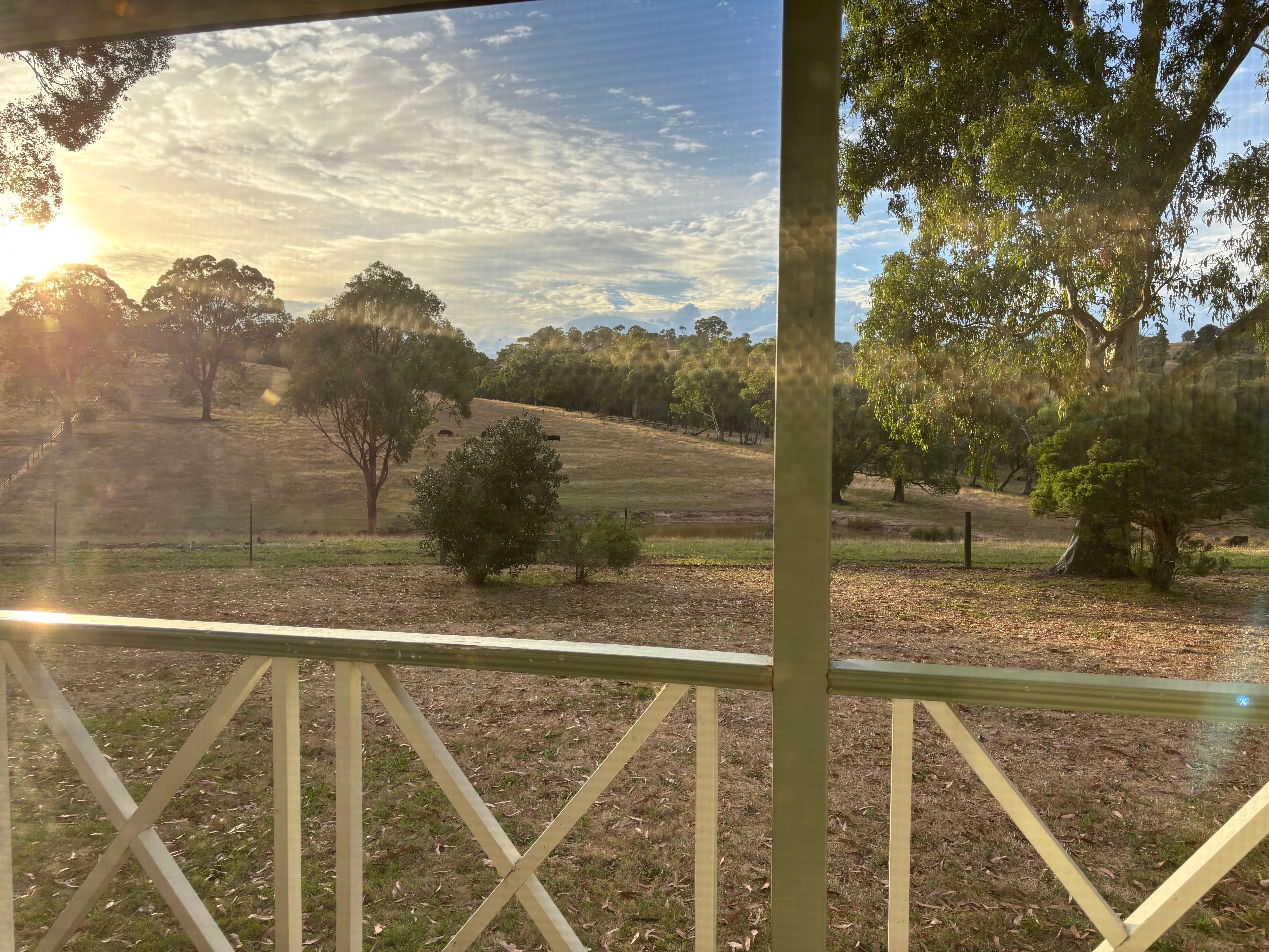 Sunrise view from bedroom 