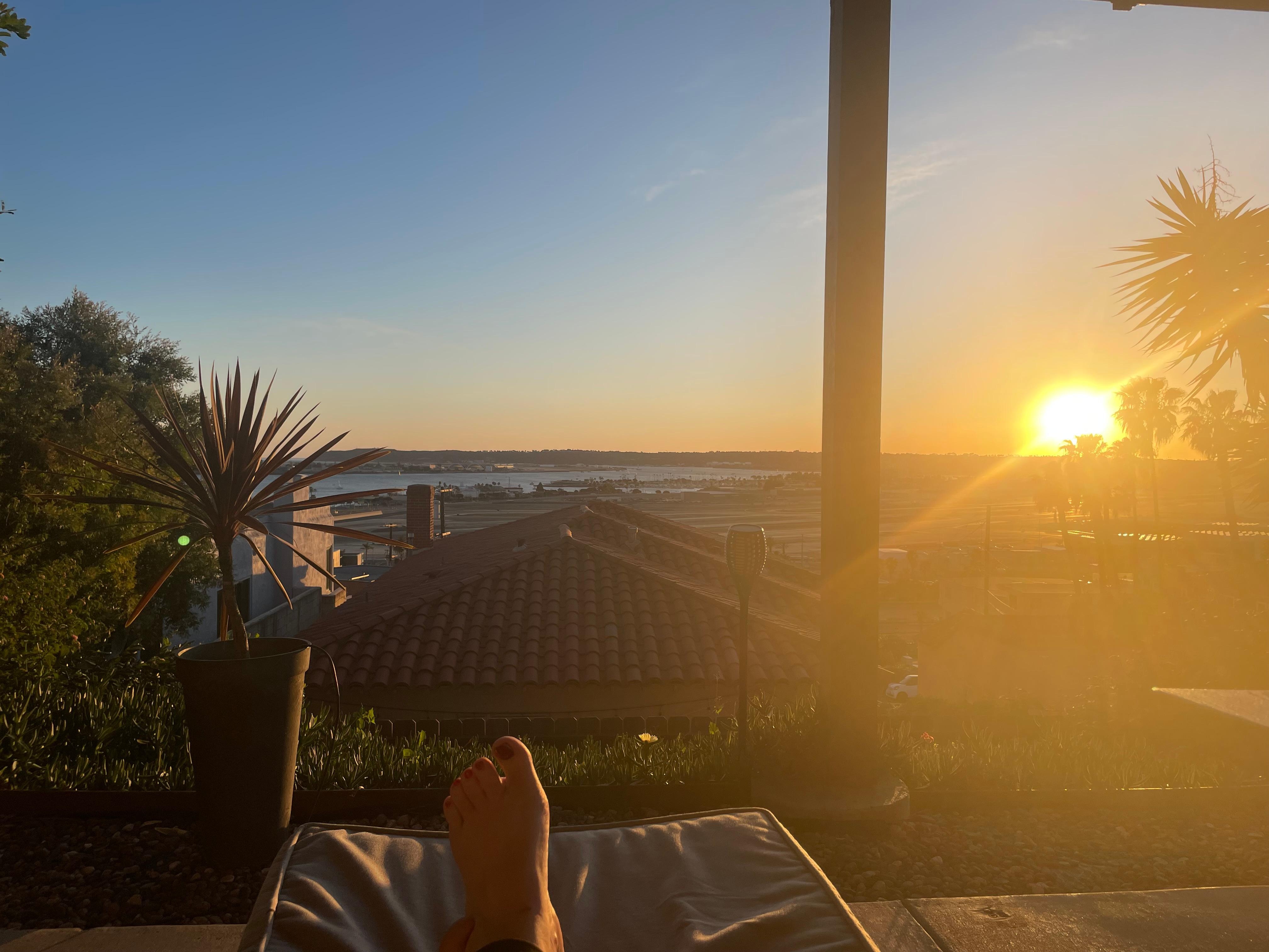 Relaxing and watching the sunset! 