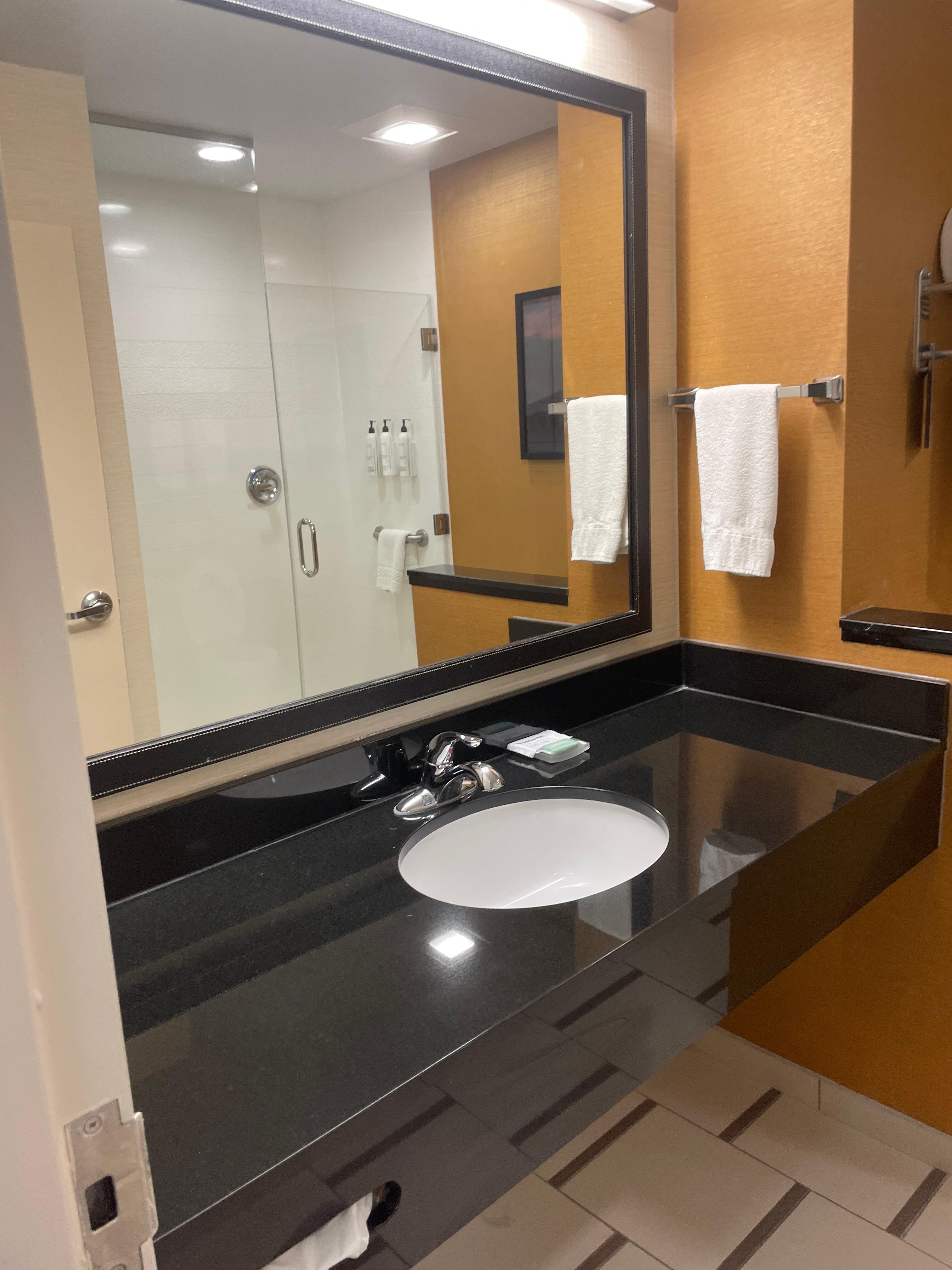 Bathroom with shower very clean