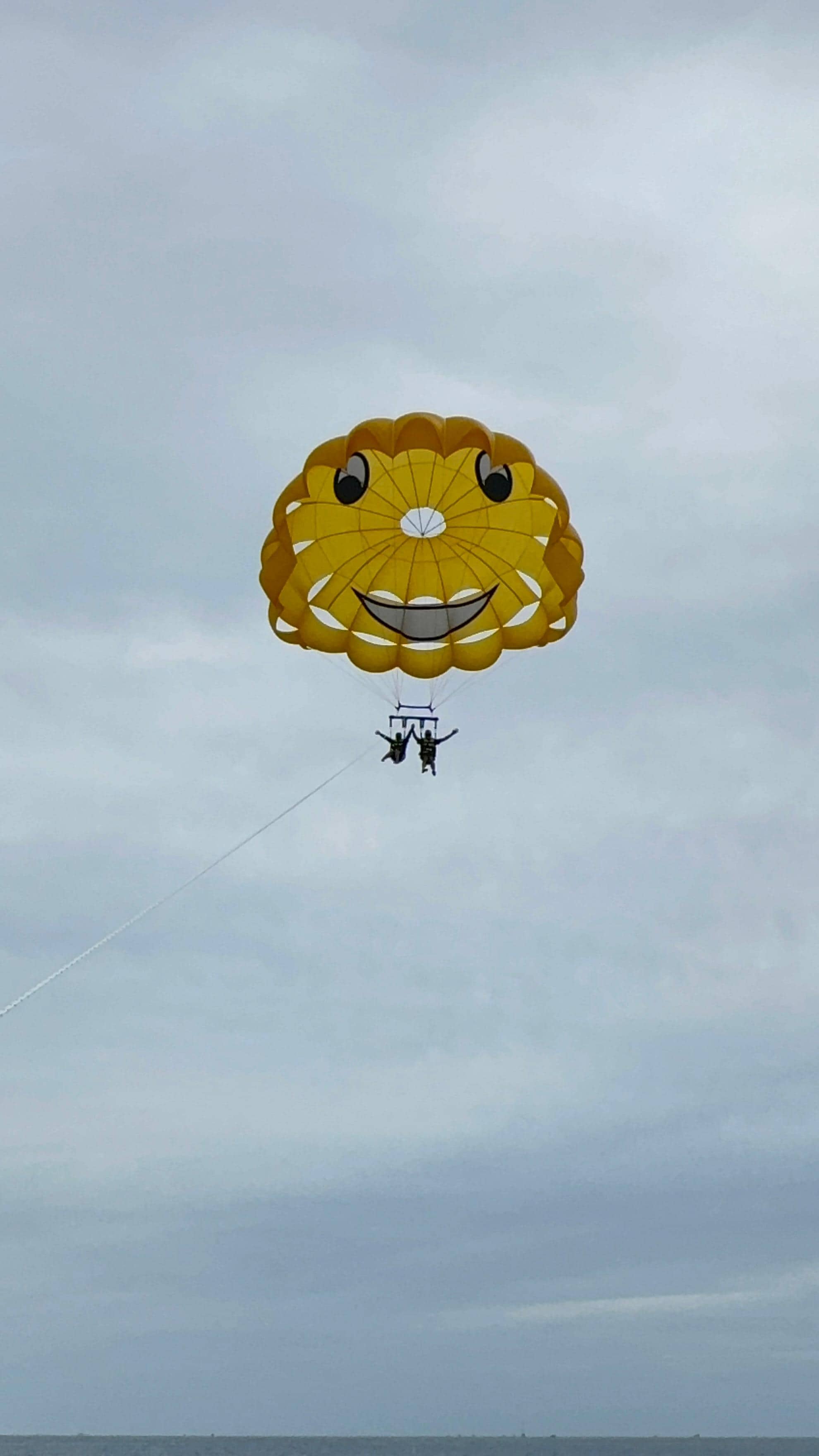 When parasailing. Amazing