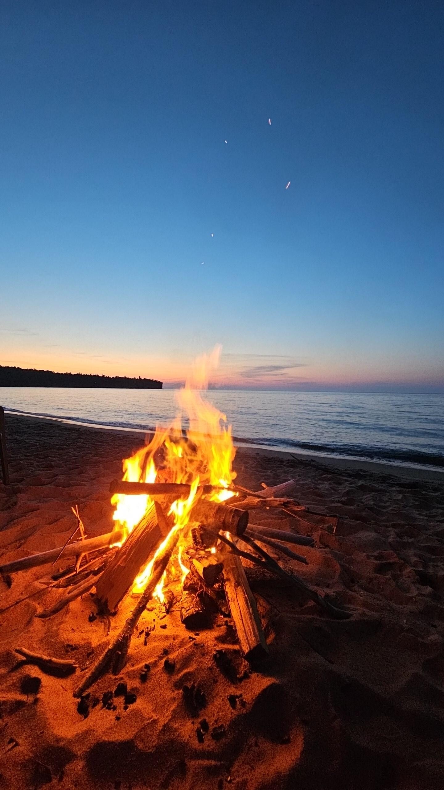 Having a fire on the beach was so relaxing 