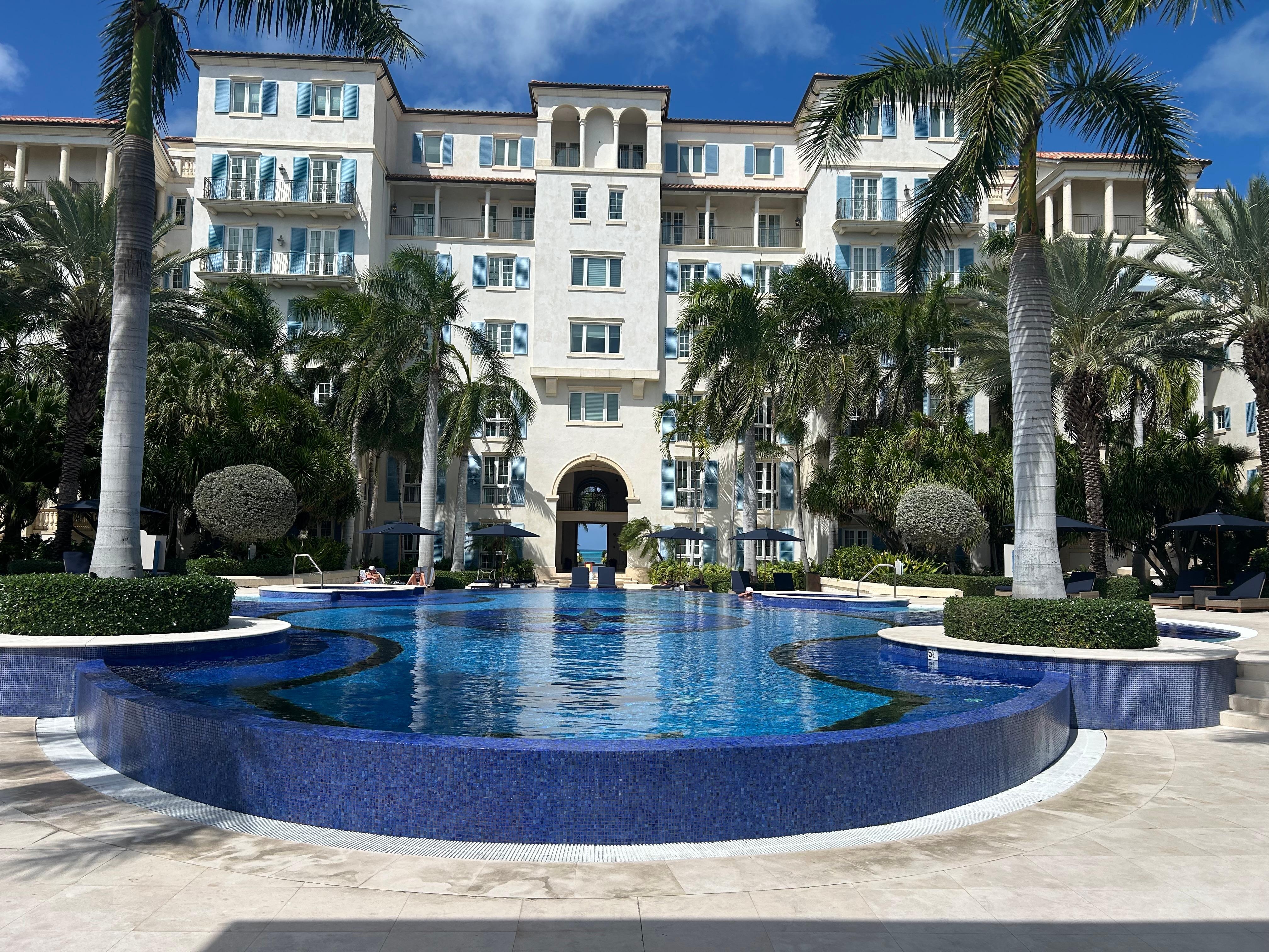 View of the villas from the lobby.  