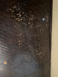 The ceiling with light coming through offers no sound insulation