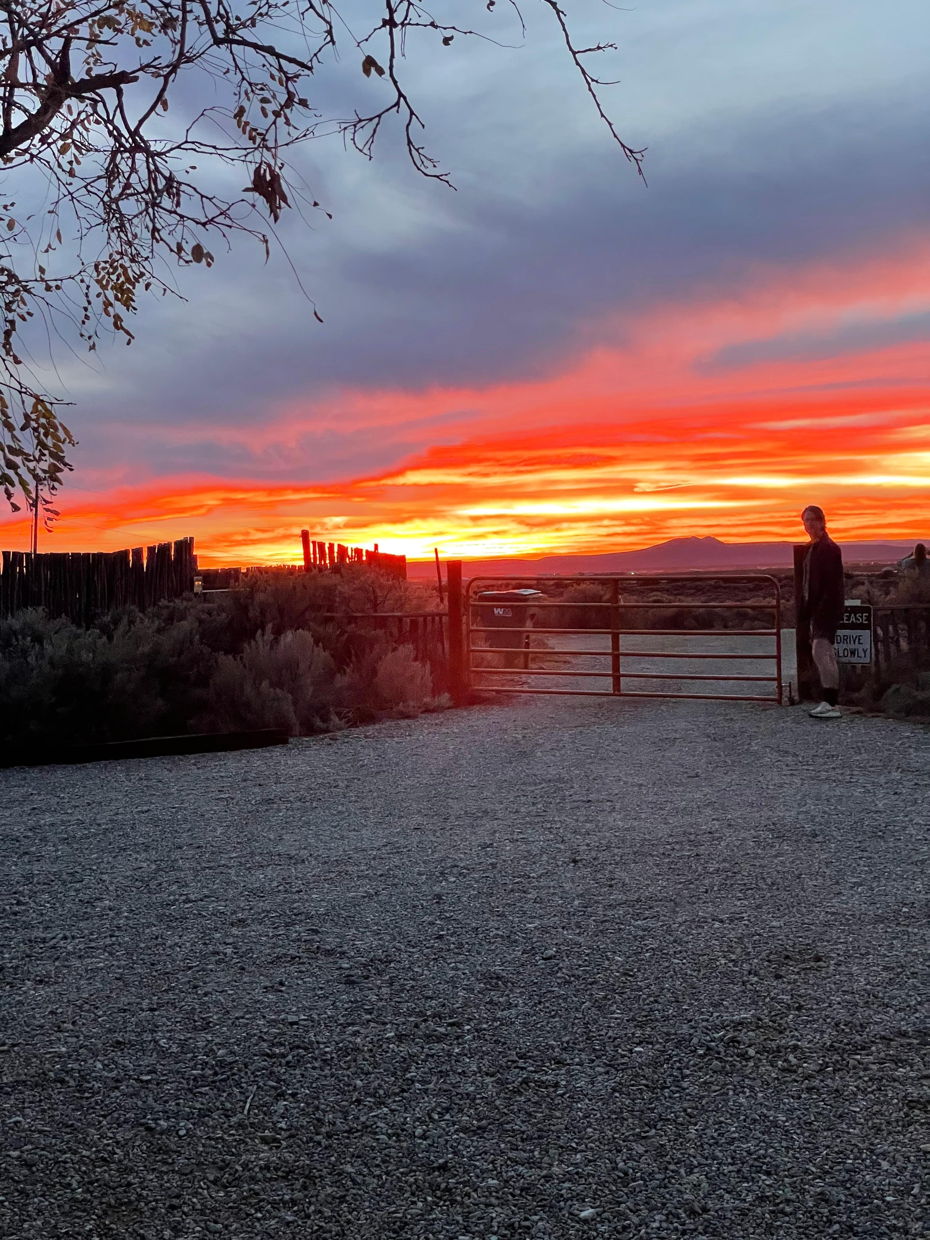 Sunset from the front gate