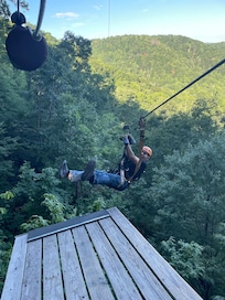 Zip lining at The Gorge