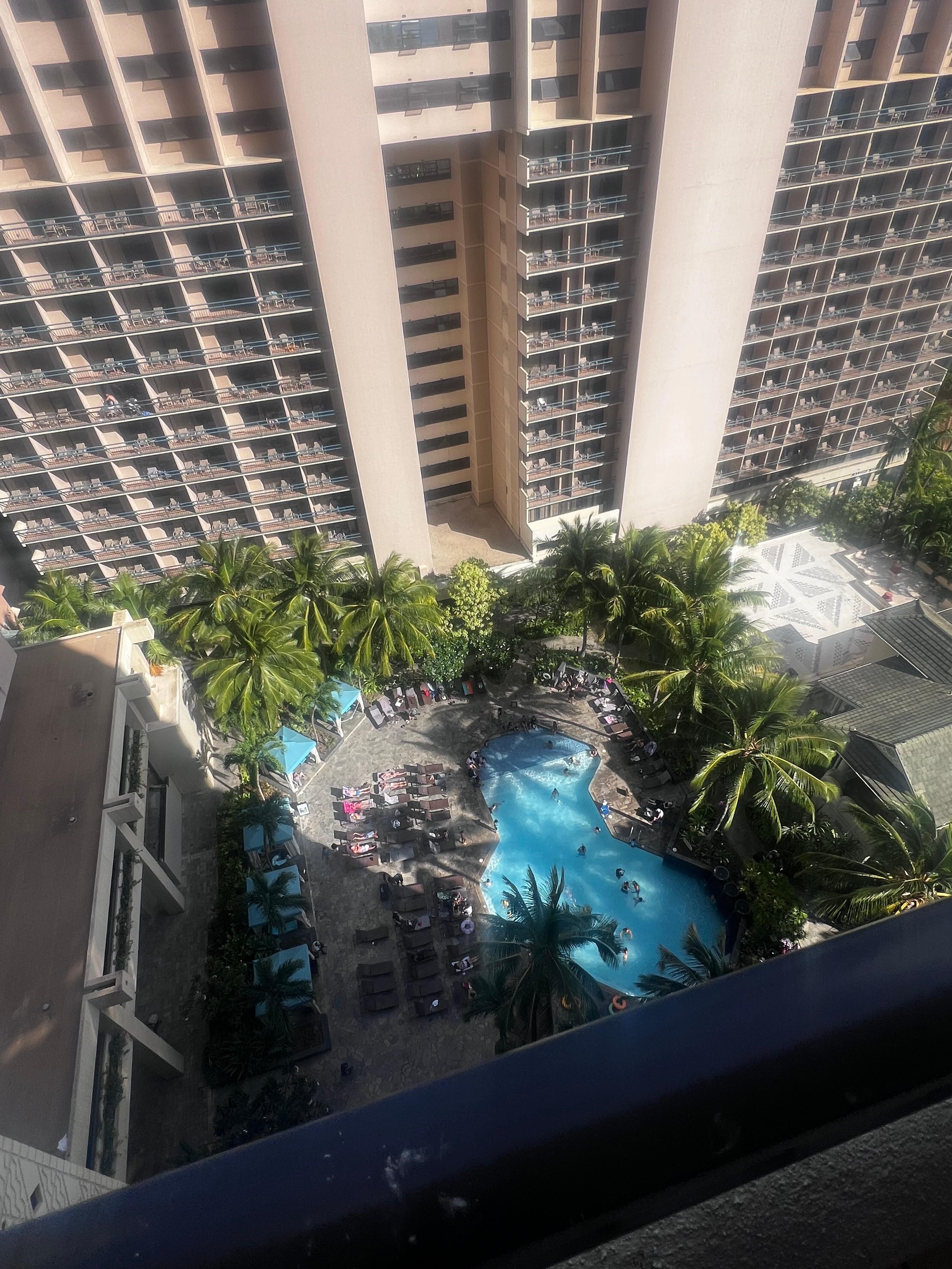 View straight down from the balcony