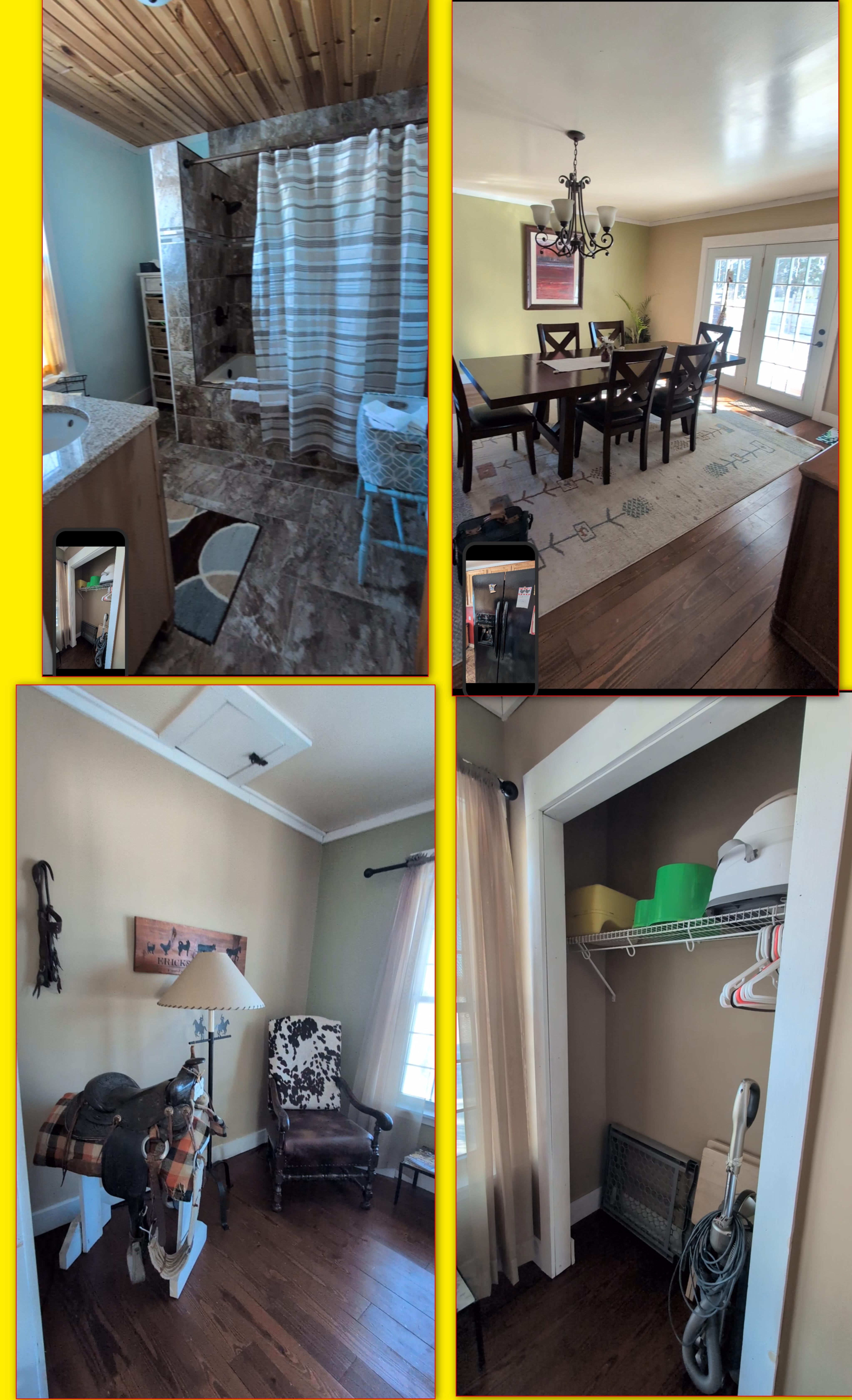 1st lvl bath, sitting area with closet, dining rm