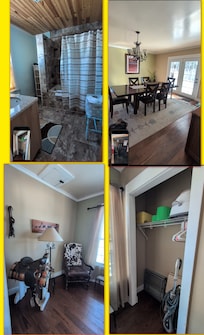 1st lvl bath, sitting area with closet, dining rm