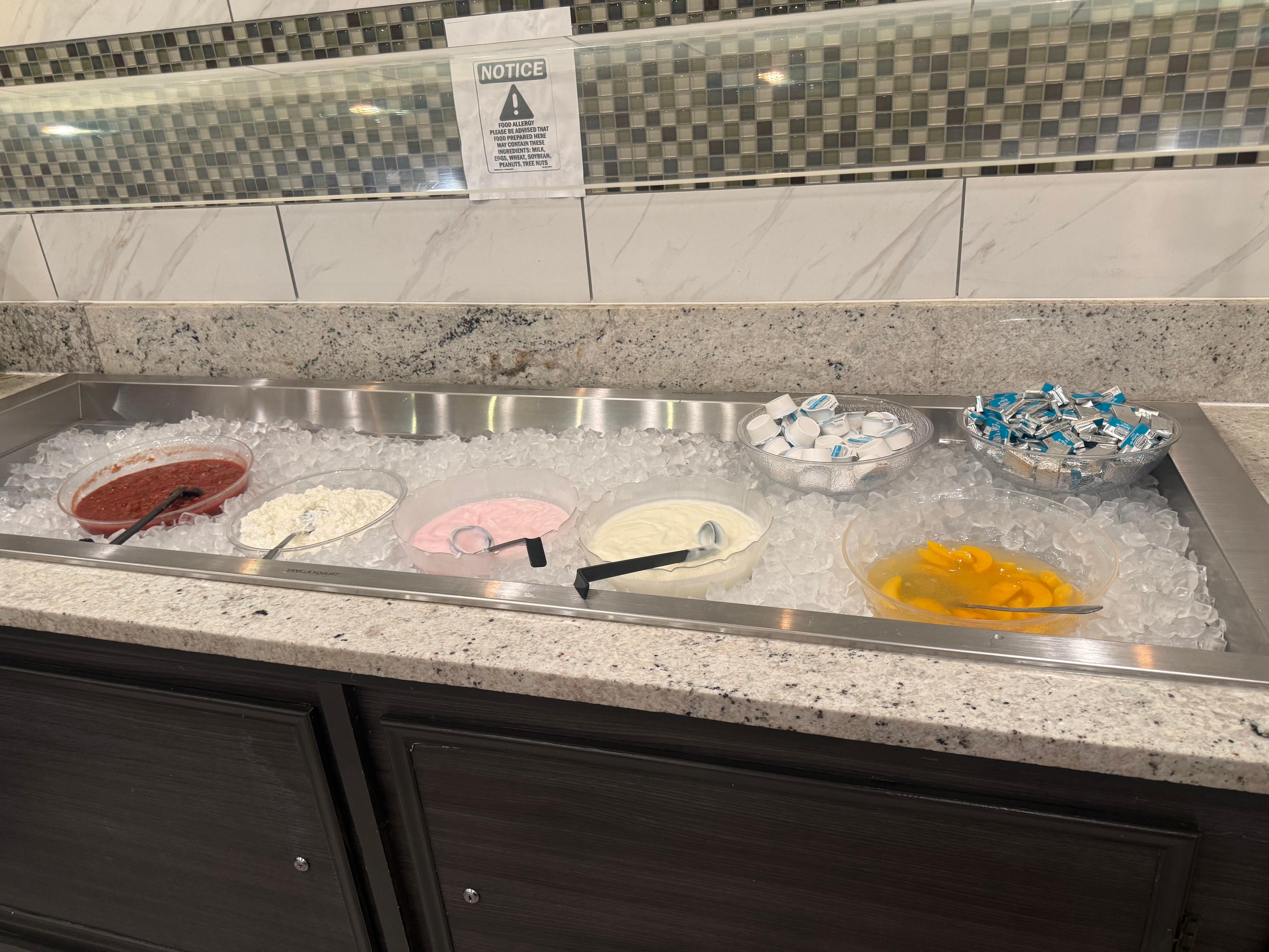 Yogurt station and cottage cheese etc 