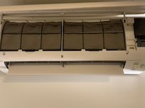 AC unit filters completely clogged.