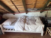 Plumbing running above beds in loft ( listed as 3rd bedroom with queen bed)
