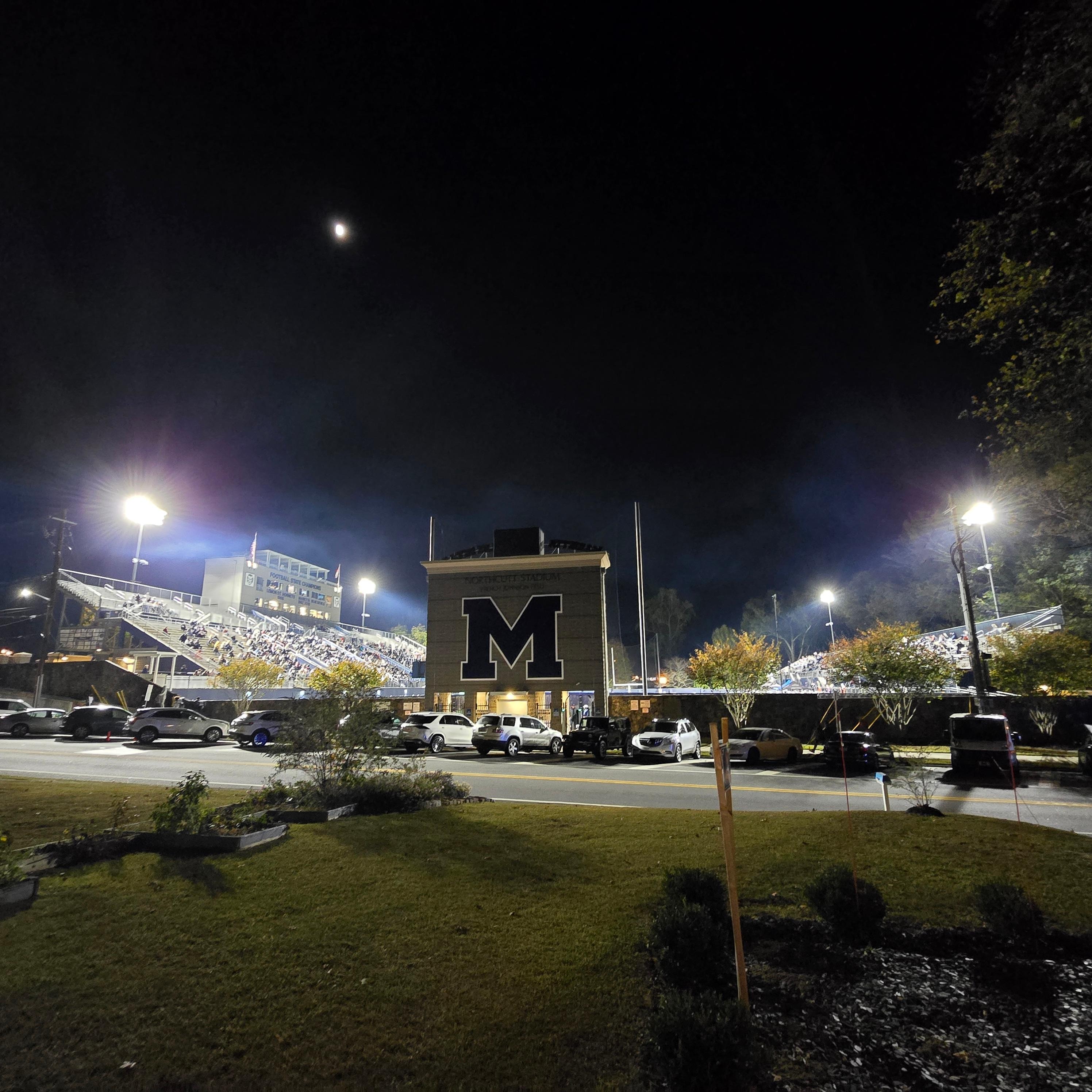 High school football stadium across the street.  