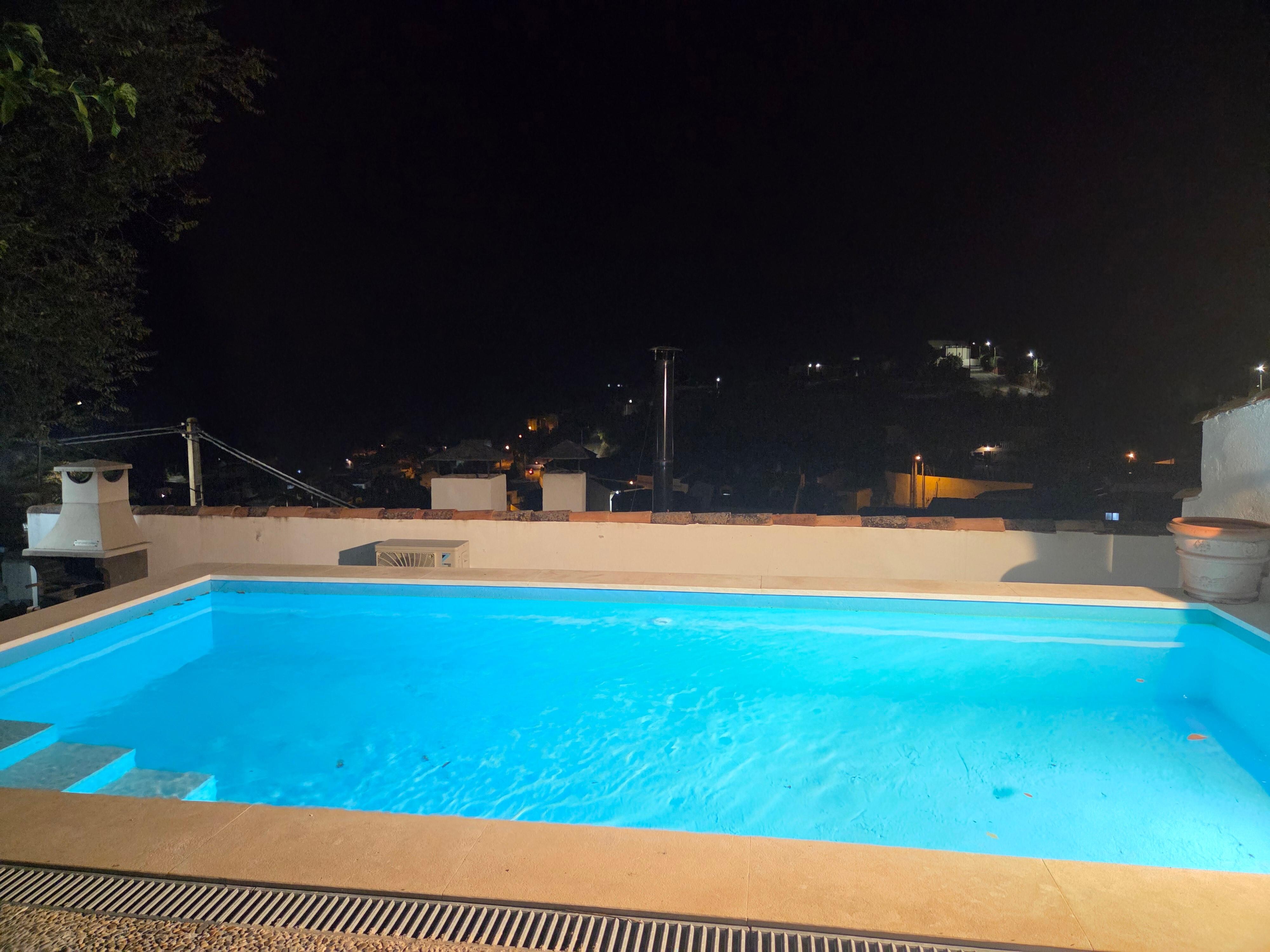 Pool at night.