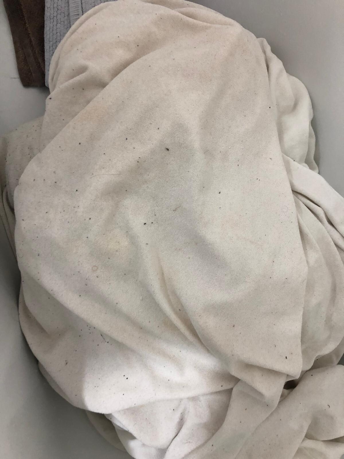 Drap housse que j’ai retirer car avec de petites bettes 