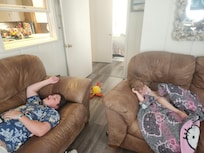 Relaxing after a day at the beach