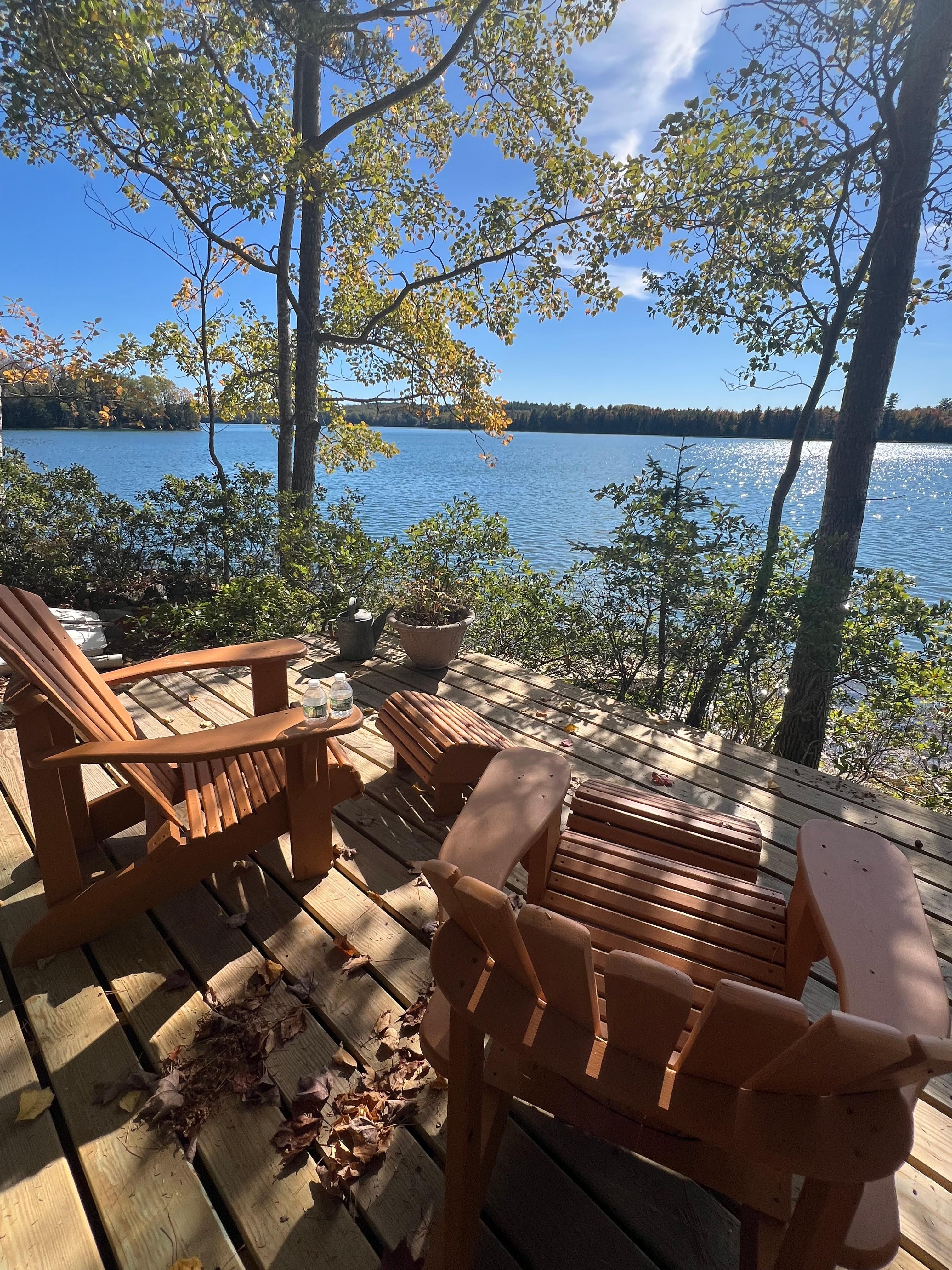 Sitting area at waterfront   