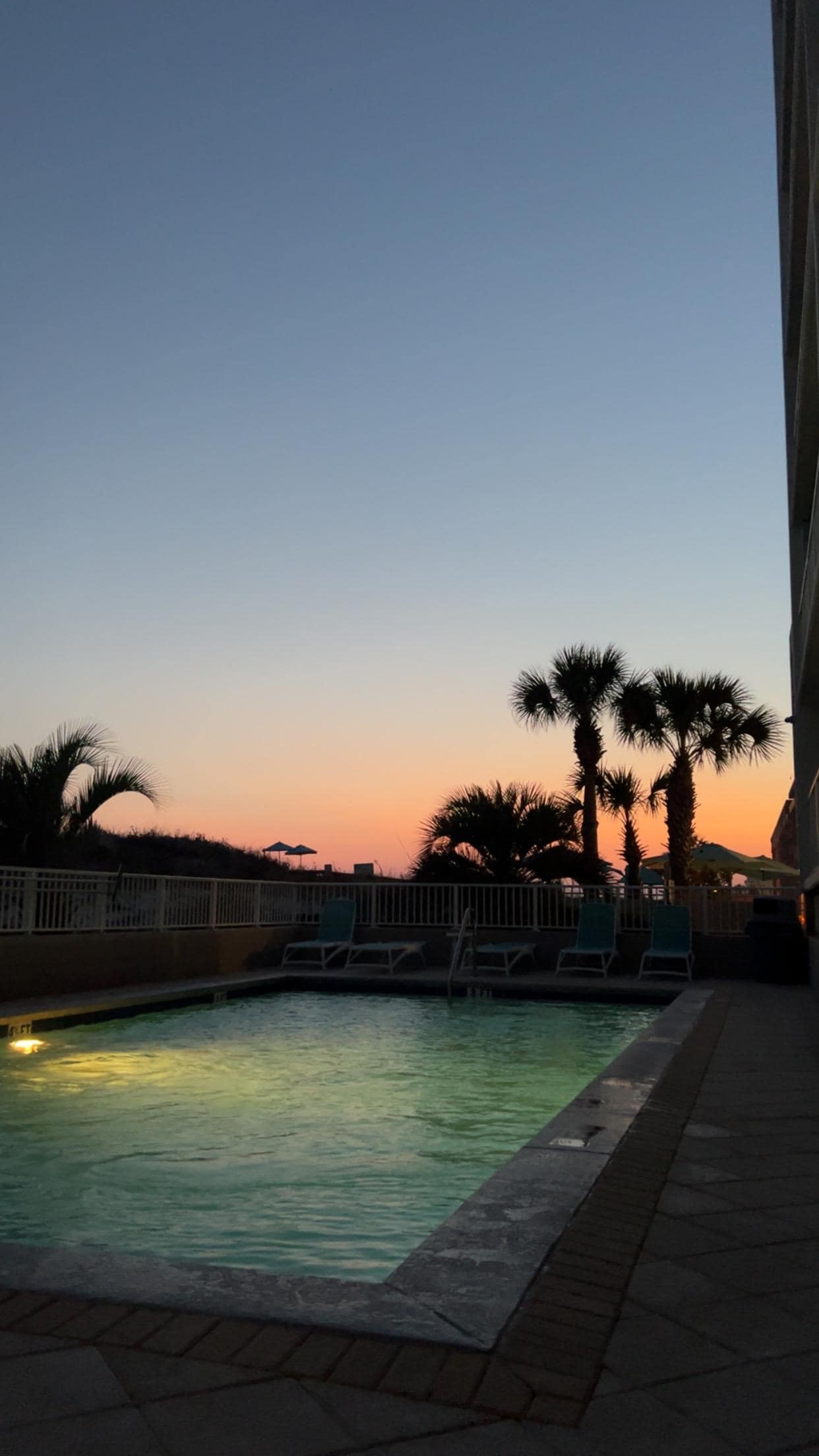 From the pool