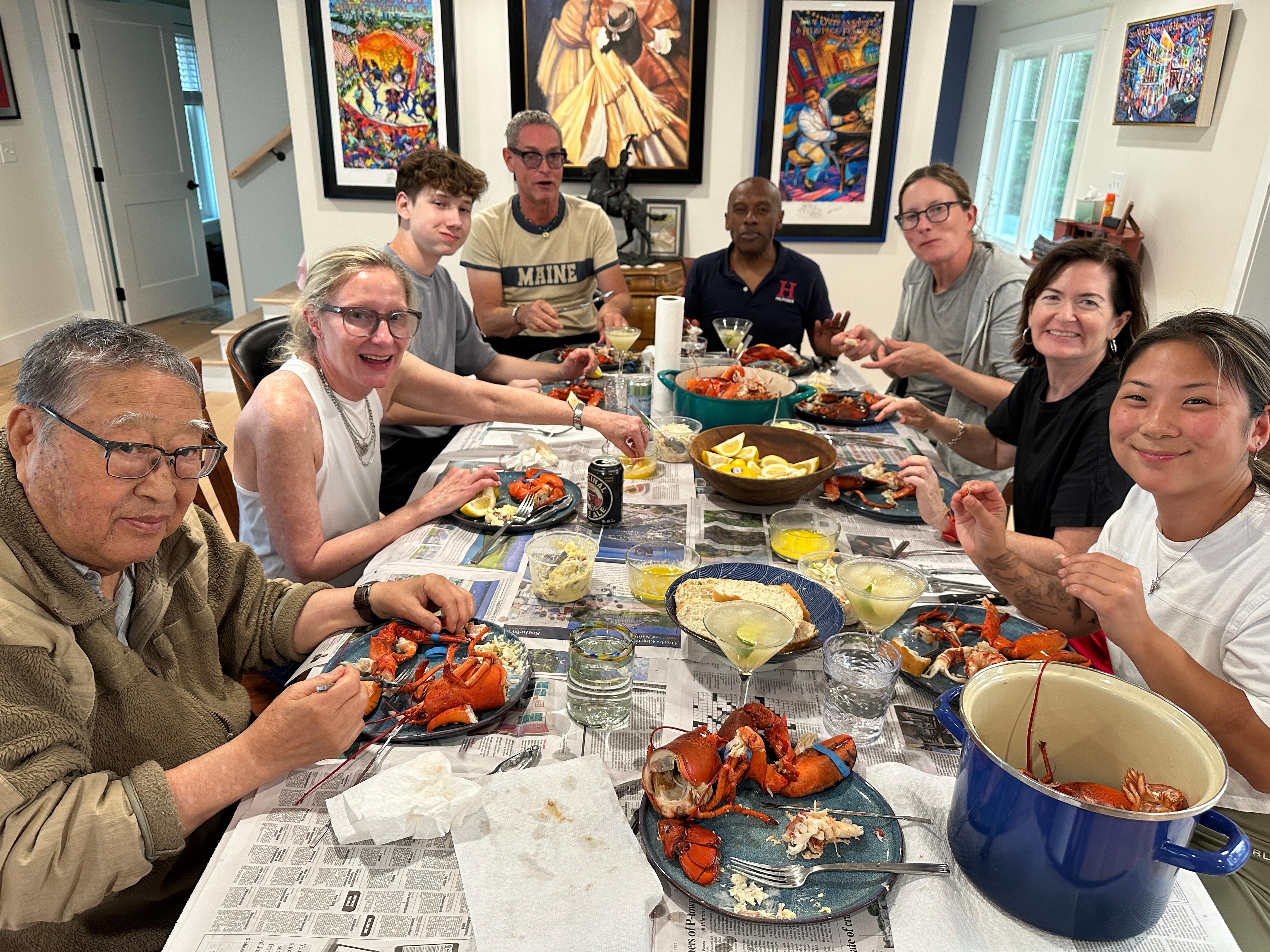 Perfect table for lobster dinner with family and friends!