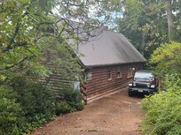 Cabin and driveway