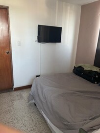 No place to put luggage except on bed.