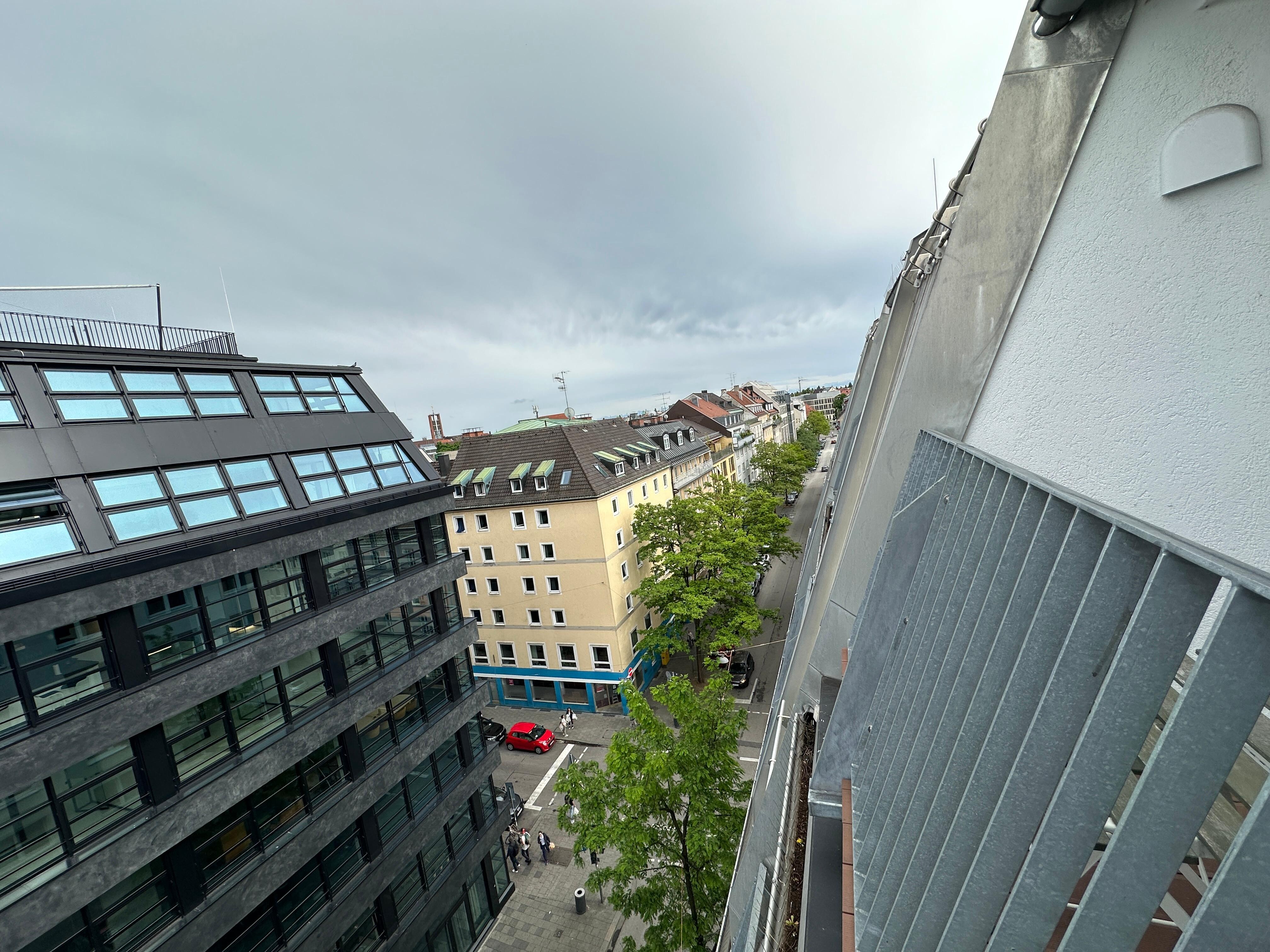Looking south down Schillerstraße from front balcony.