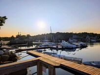 Sunrise over the Hubbards' waterfront.