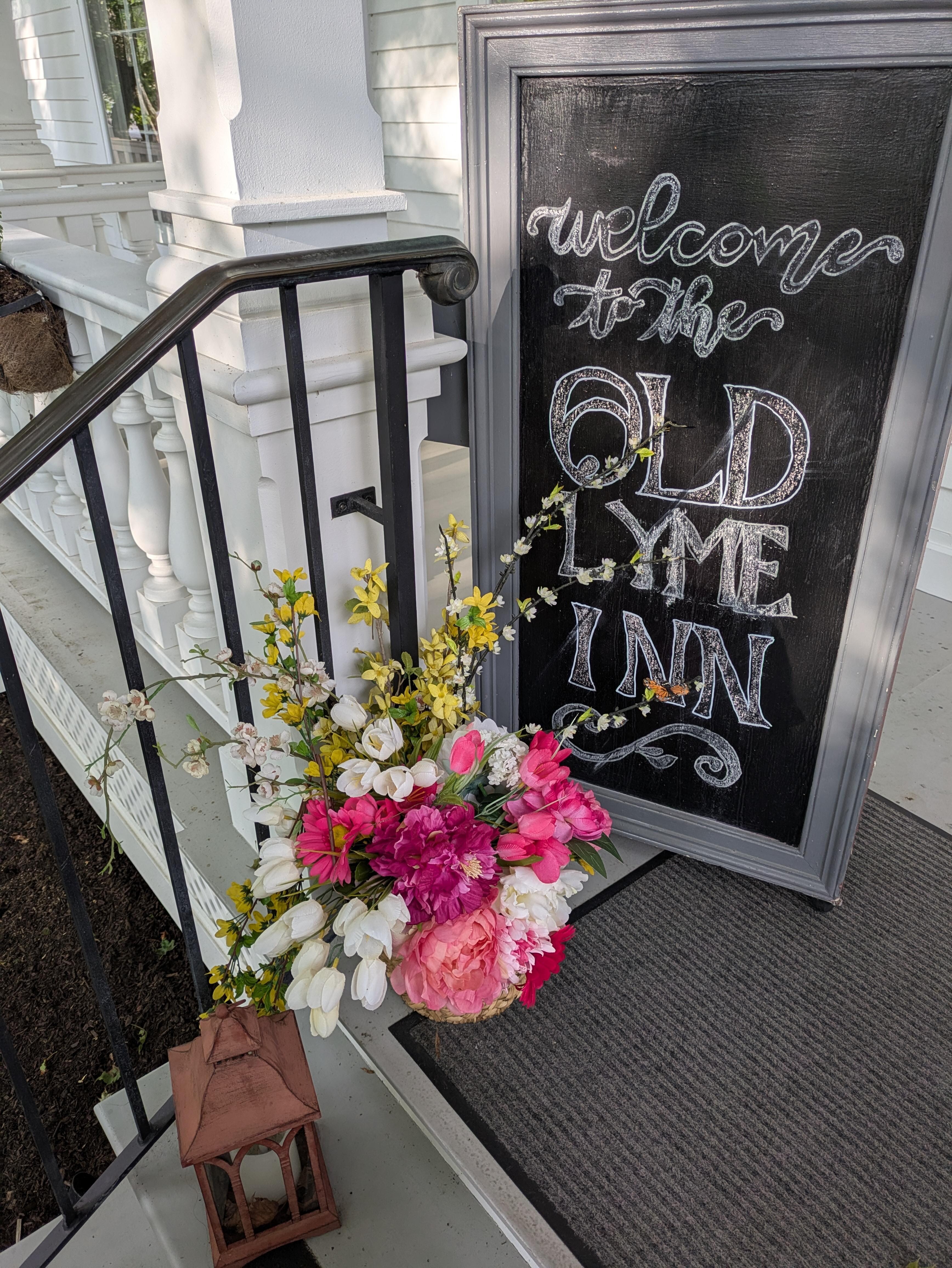 Adorable decor on front porch
