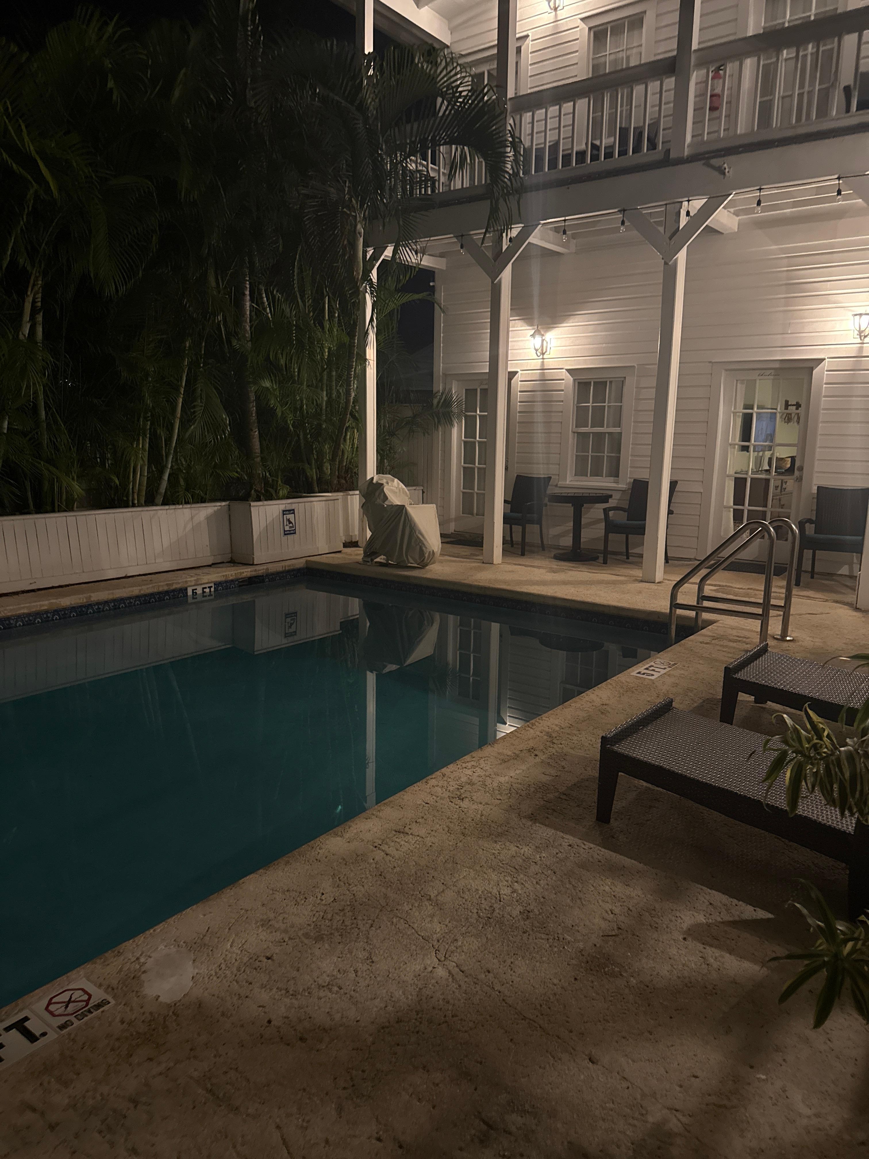 View of the pool with Ambrosia room on the right 