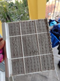 This is from the filter from the AC unit that is totally plugged and that didn't even properly work.