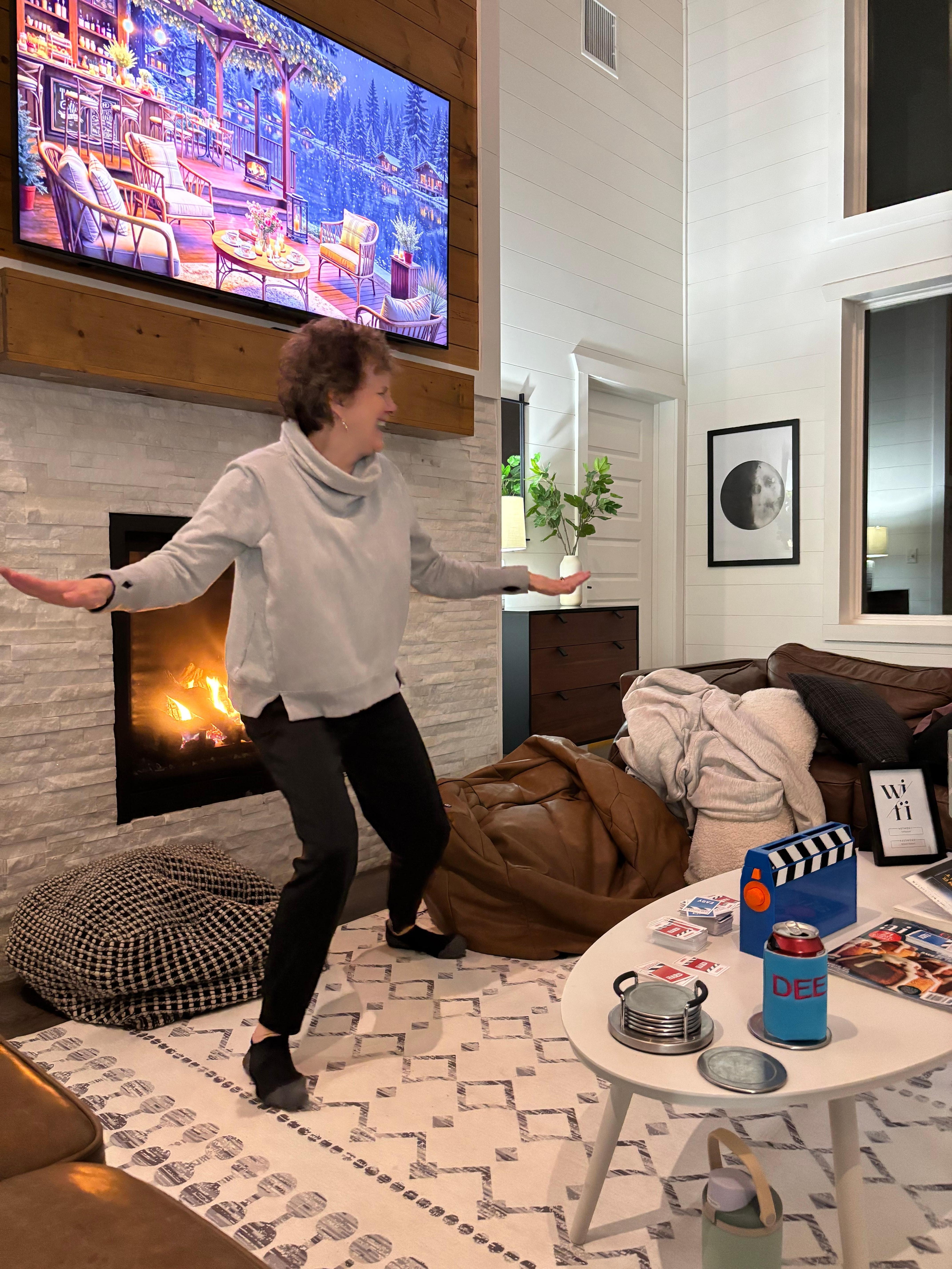 Games in front of the fireplace