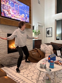 Games in front of the fireplace