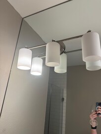 Light bulbs burned out and spider webs