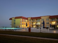 Pool at night. Quiet complex